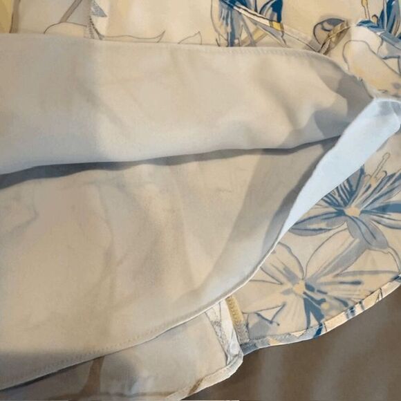 Reiss Yasmine Swirl Print Mini Skirt in Blue / Gray Drawstring Waist Size 10 - Picture 7 of 13